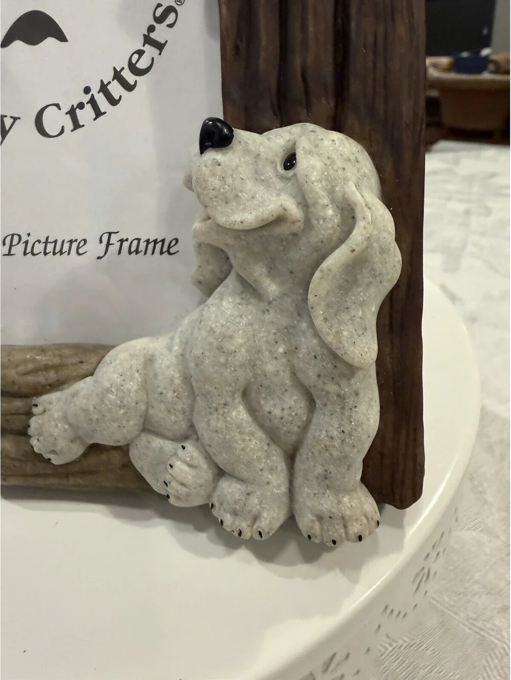 Vtg 2001 Quarry Critters 3D Picture Frame Dogs & Cat 4x6 Photo Excellent